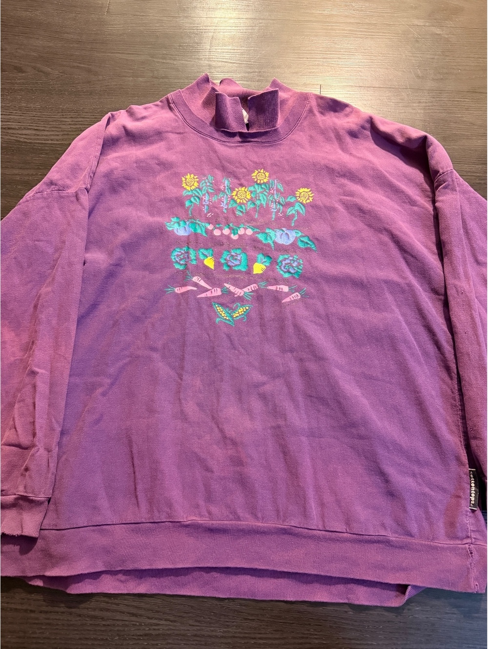 Vintage Cottontops USA Garden Mock Neck Sweatshirt - XL
